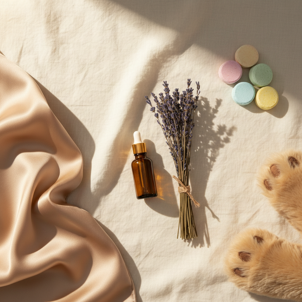 Huggable wellness products flat lay
